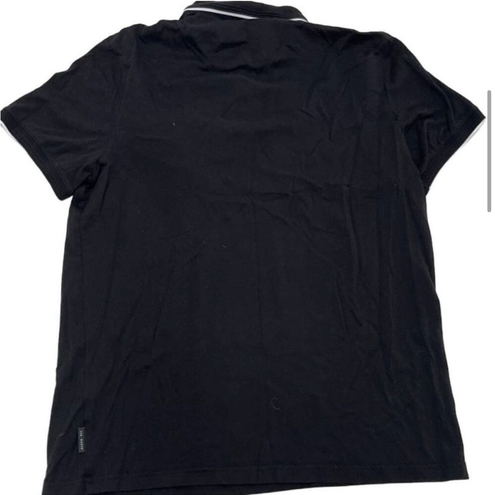 Ted Baker Shirt Mens 4 Large Black Collared Tortila Tipped Pocket Polo Top - Picture 3 of 3